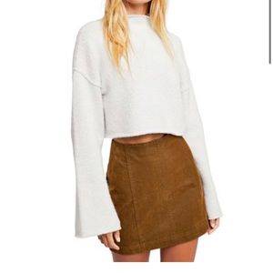 Tan vegan suede free people mini skirt.